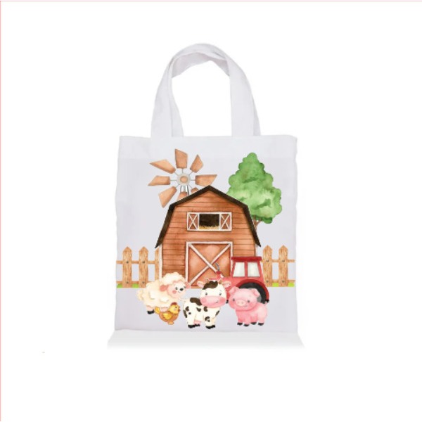 Sacolinha Ecobag Personalizada FAZENDINHA | Saquinho Surpresa | Lembrancinha Infanti