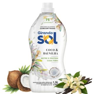 Amaciante Girando Sol Coco E Baunilha Concentrado 1,5L - Rende até 75 Lavagens Cada em Oferta na Shopee