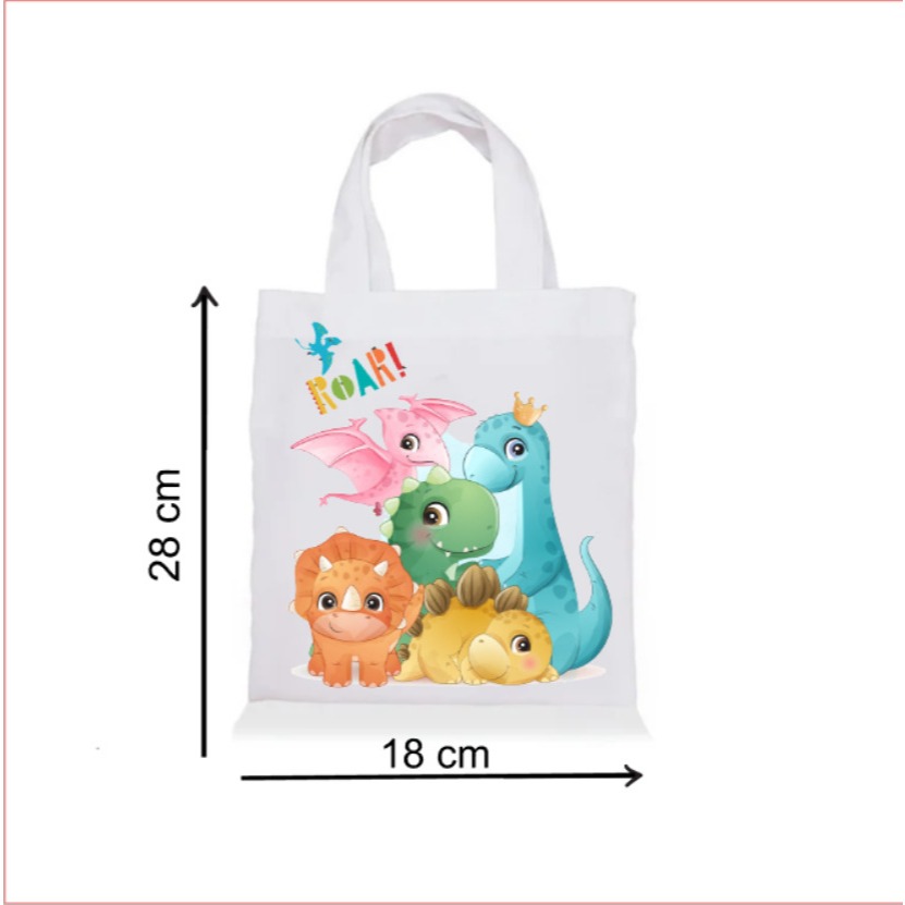 Sacolinha Ecobag Personalizada DINOSSAURO BABY | Saquinho Surpresa | Lembrancinha Infantil
