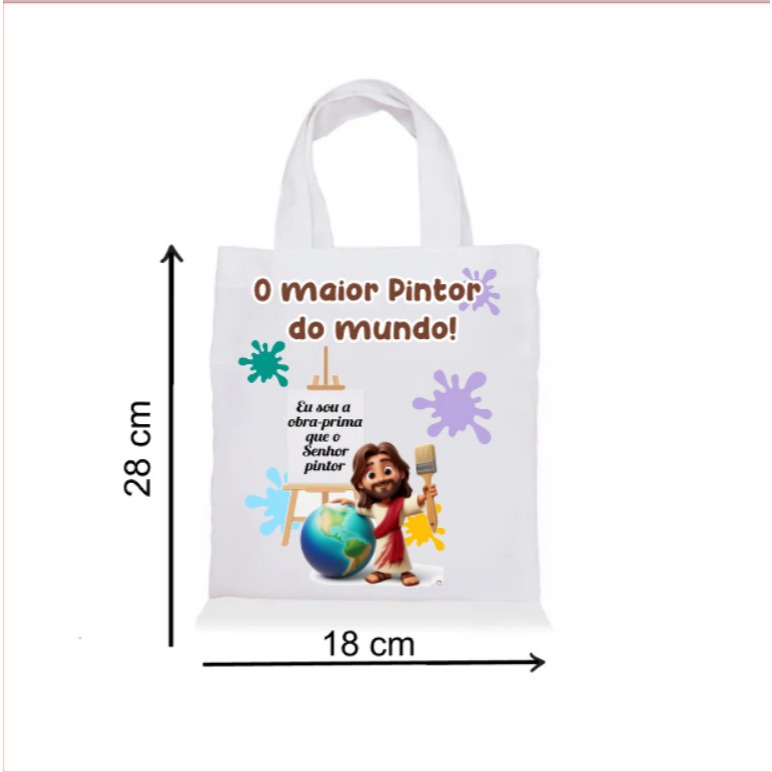 Sacolinha Ecobag Personalizada O MAIOR PINTOR DO MUNDO | Saquinho Surpresa | Lembrancinha Infantil