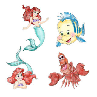 Display de Mesa MDF 6 Peças Pequena Sereia Aquarela em Oferta na Shopee