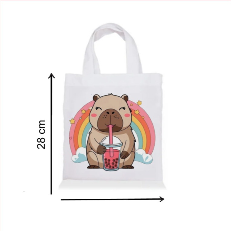 Sacolinha Ecobag Personalizada CAPIVARA | Saquinho Surpresa | Lembrancinha Infantil