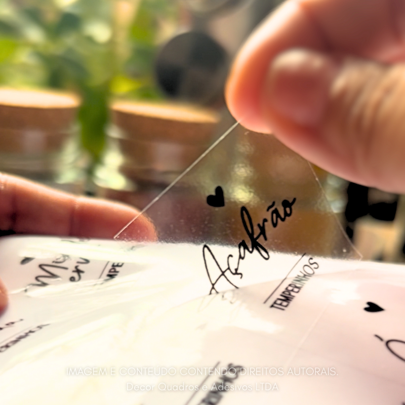 Detalhes do Etiquetas para Pote Tempero Condimentos Adesivo Personalizados Transparente Vinil A Prova D'Água