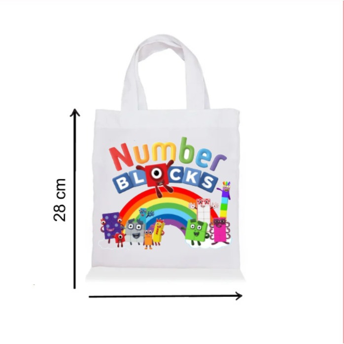 Sacolinha Ecobag Personalizada NUMBERBLOCKS | Saquinho Surpresa | Lembrancinha Infantil