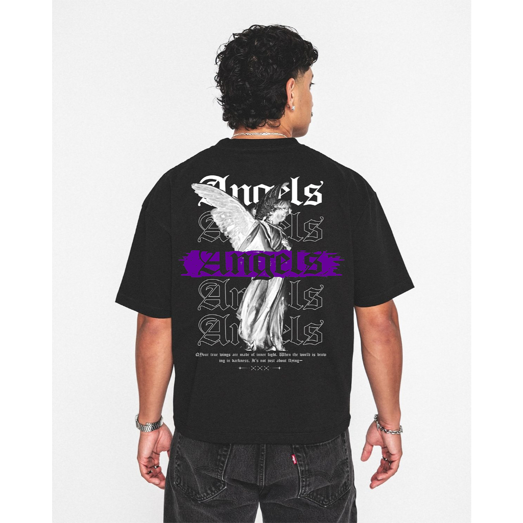 Camiseta Oversized Streetwear Angles Camiseta Unissex Estampada Confortável