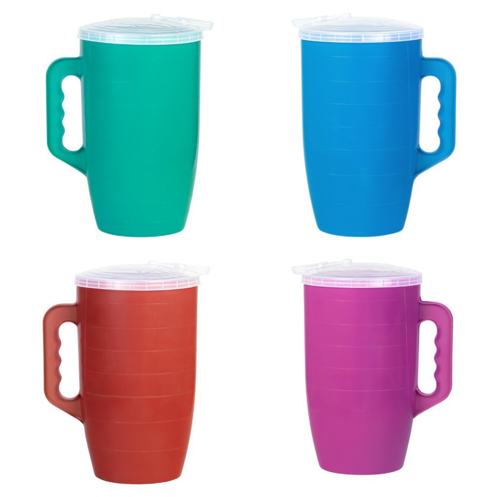 Kit Jarra De Suco 4 Litros Com Tampa Colorida Plástico Cozinha Festas