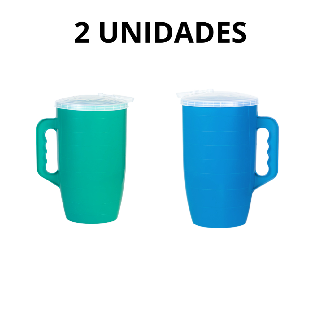 Kit 2 Jarras Para Suco De Plástico 4 Litros Com Tampa Para Cozinha Restaurantes Festas
