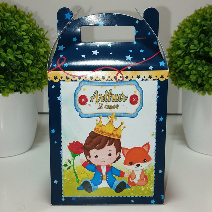 Caixinha Surpresa Personalizadas Para Festa TAMANHO P - Pequeno Príncipe - Maletinha - Lembrancinha de festa barata