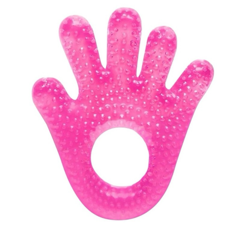 Mordedor de Bebê Mãozinha com Água Gel Massageador Gengivas Alivia Dor Macio Brinquedo Sensorial