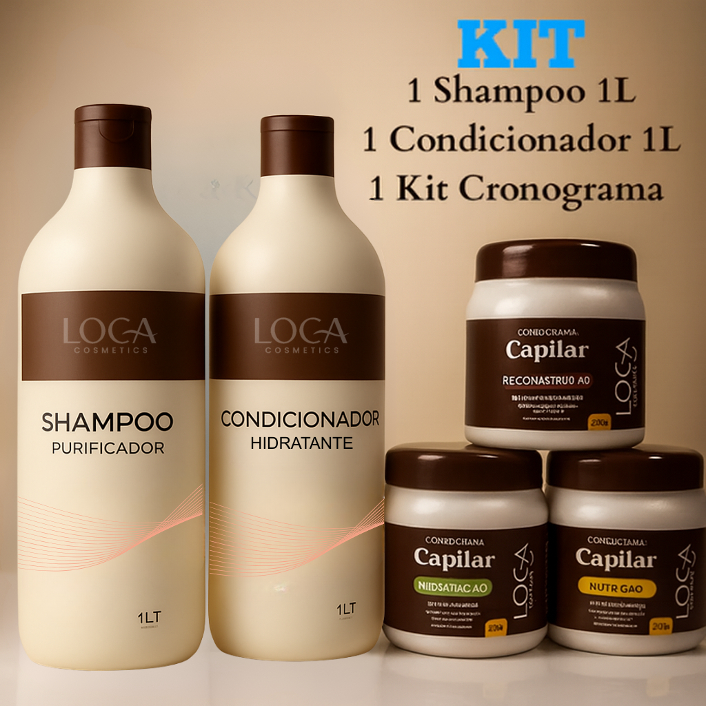 Kit Shampoo e Condicionador + Cronograma Capilar Hidratação/ Nutrição/ Reconstrução em Oferta na Shopee