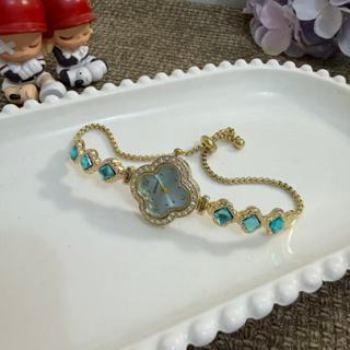 Relógio Elegante de Trevo de Quatro Folhas zircão Pulseira ajustável para Presente Perfeito Remosú em Oferta na Shopee