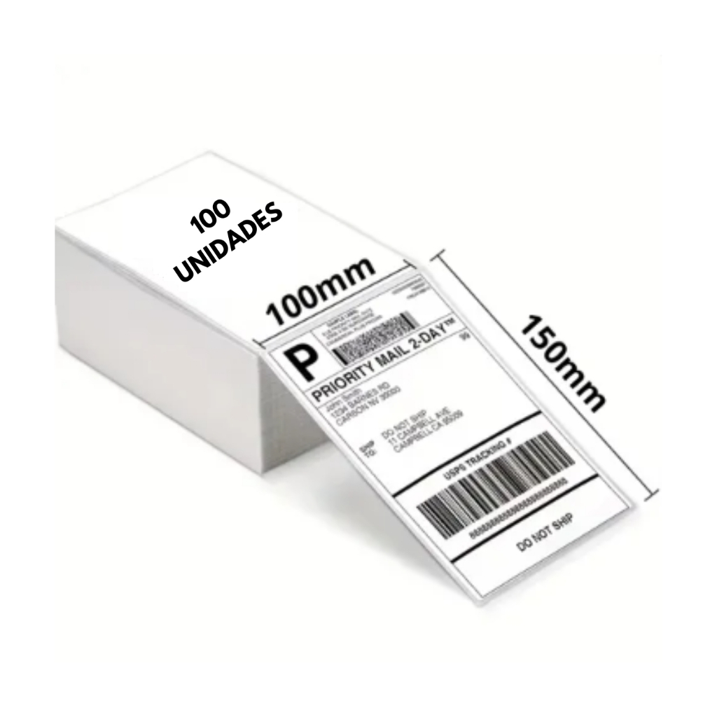 100 Etiquetas Térmica 10x15 / 100x150 Formato Resma
