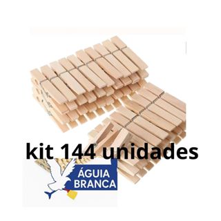 KIT COM 144 UNIDADES DE PRENDEDOR DE ROUPAS, MADEIRA em Oferta na Shopee