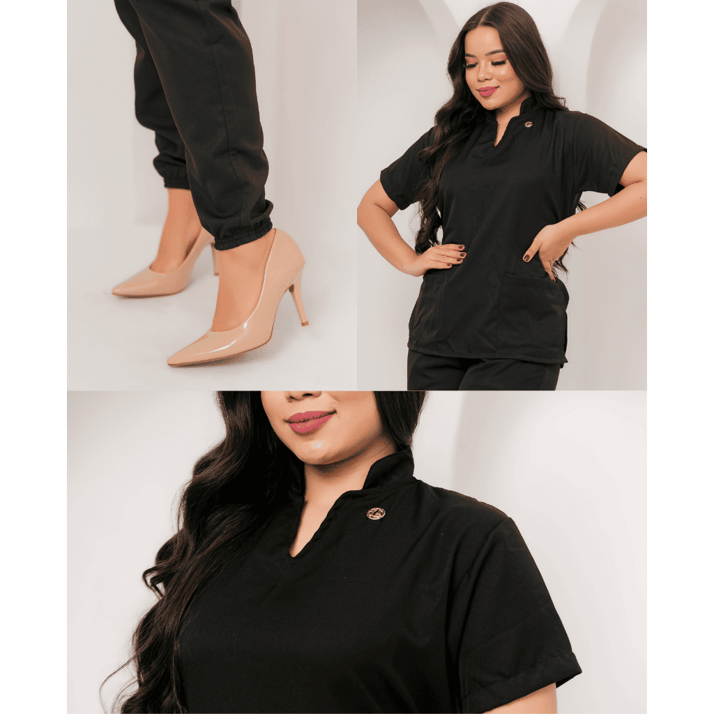Conjunto Pijama Cirúrgico Feminino Scrub - Gabardine Gold