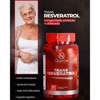 Kit 1-3 Trans-Resveratrol 165mg Antioxidante Saúde pele cardiovascular e cognitiva Quantum 60Caps em Oferta na Shopee
