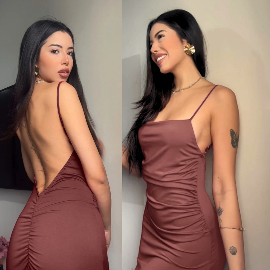 Vestido Fendi Malha Bumbum Colado Malha Creponada Sensual Feminino Soltinho - Signature 41B em Oferta na Shopee