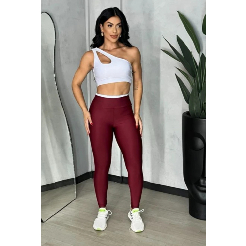 Conjunto Calça Legging e Cropped - Conjunto Fitness Academia Crossfit feminino Sem Transparência