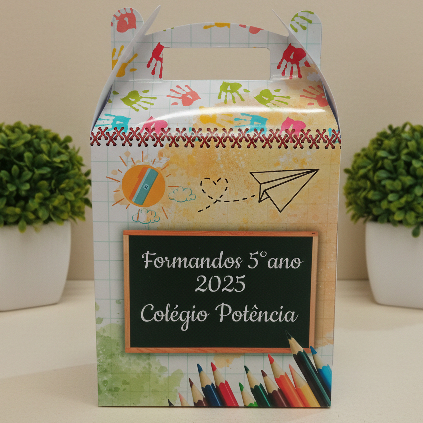 10 Caixinha Surpresa Personalizadas Para Festa TAMANHO P - TEMA FORMATURA INFANTIL- Maletinha - Lembrancinha barata