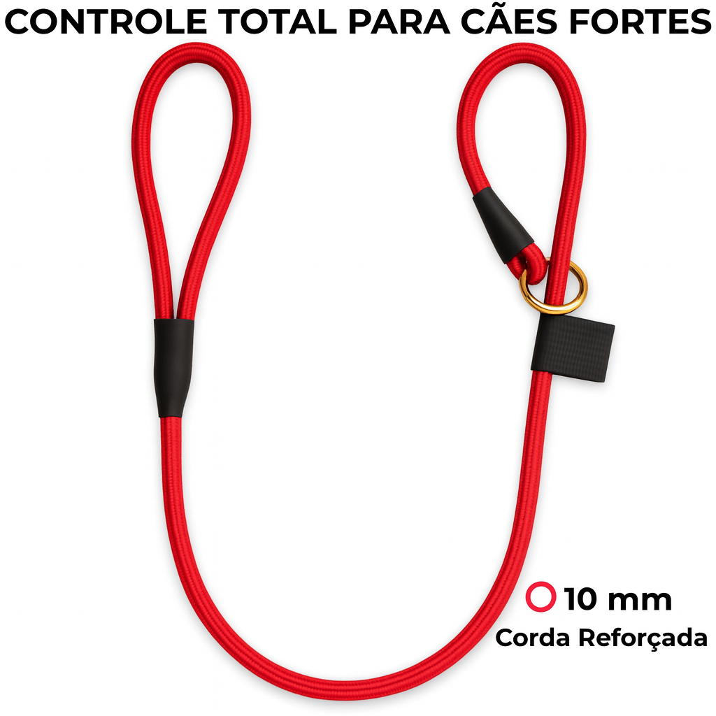 Coleira Adestramento Cachorro Anti Puxão Guia Unificada Nylon Preta Reforçado Cães