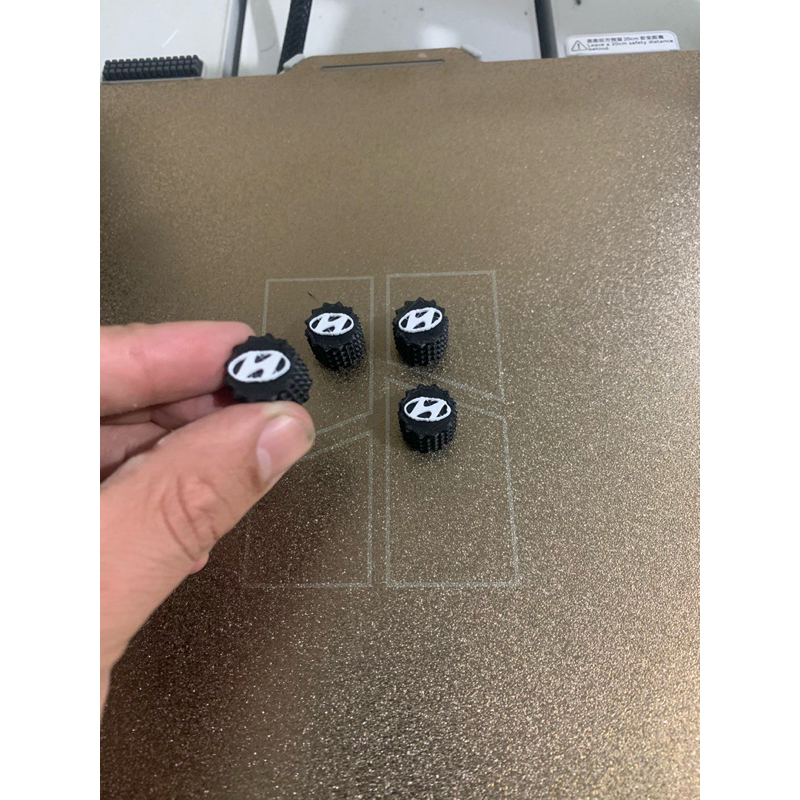 Tampa de Válvula de Pneu Hyundai / Pino de Roda / Pininho de Roda – 2 Pares – Impressão 3D Personalizada