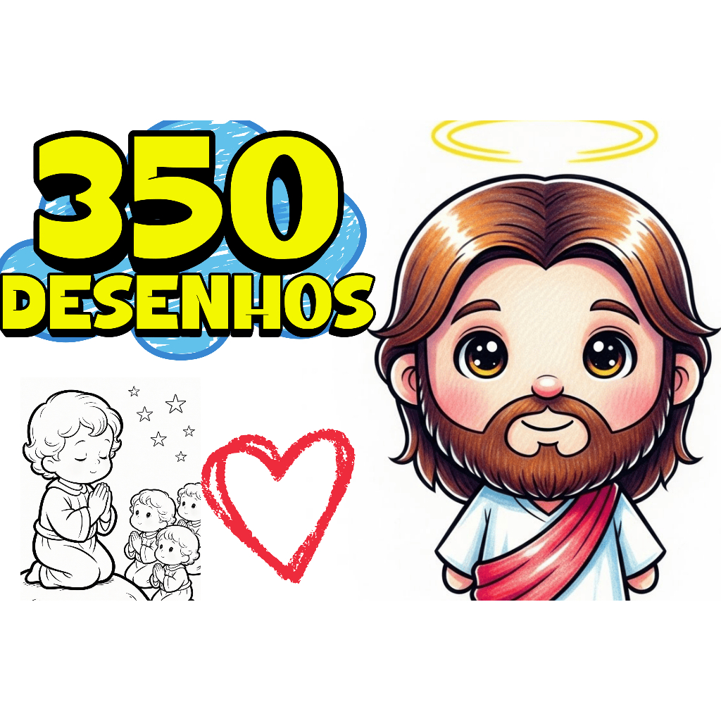Desenhos para Colorir Bíblicos Jesus - Folhas Soltas - Faça em Casa ou Aula EBD Aprenda sobre Jesus