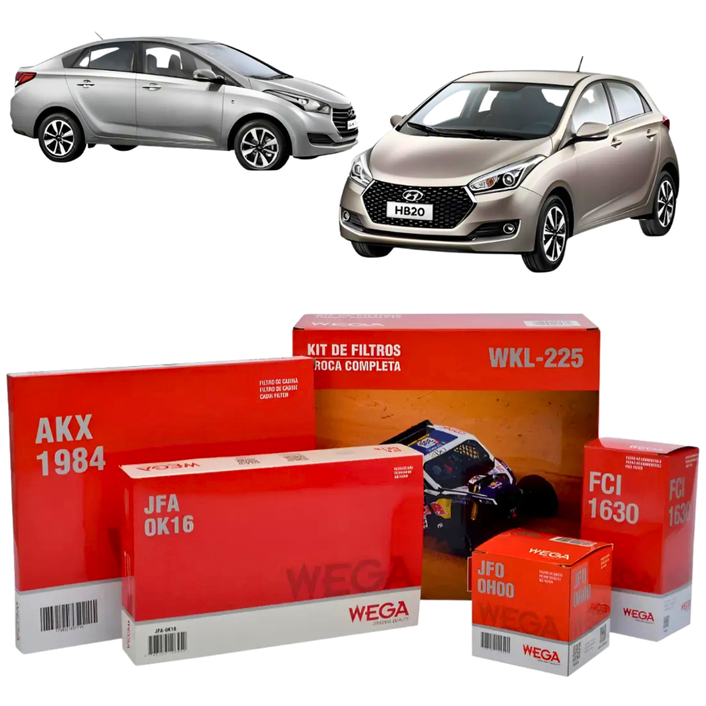 Kit Filtros Hb20 Hb20s 1.0 3 cilindros 12v 2012 a 2022 Exceto Turbo