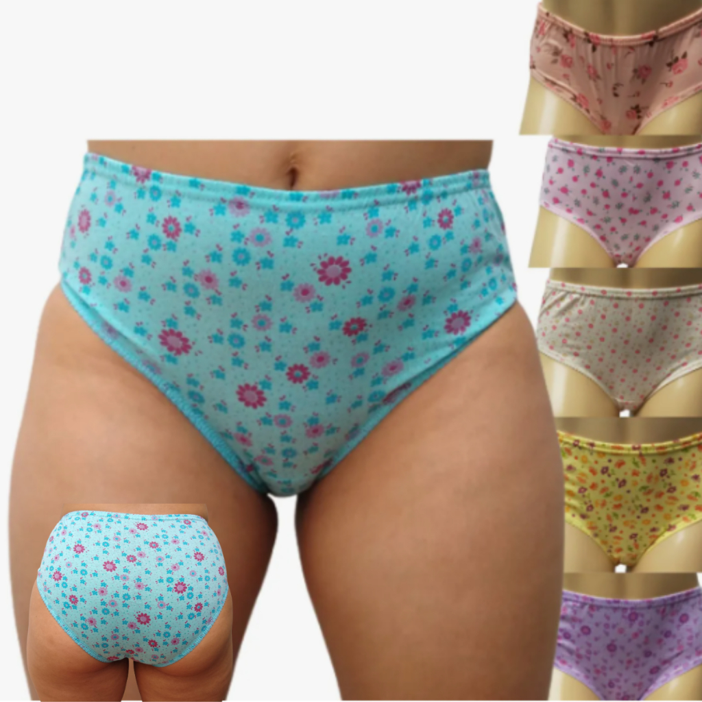 Kit 6 Calçola Calcinha Senhora Gestante Pós Parto 100% Algodão Confortável Estampada em Oferta na Shopee