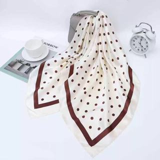 Lenços Estampa Bolinha Grande Cetim Seda Elegante Primavera 90x90 Lenços da Moda cachecol Cetim Cabeça Pescoço em Oferta na Shopee