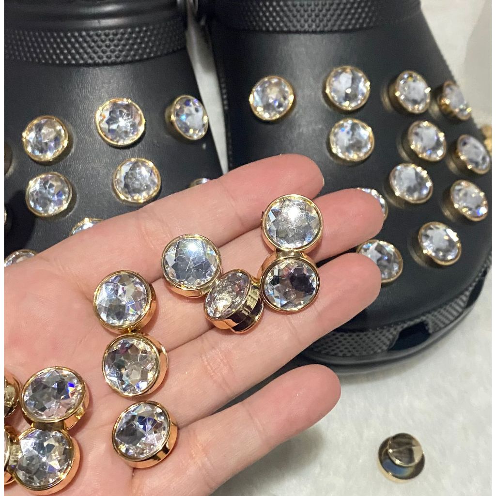 Par Ponto De Luz Para Babuche Enfeite Diamante Luxo - dourado em Oferta na Shopee