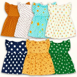 Vestido de Verão em Tricoline para Bebê Menina Estampado Leve até 12 Meses em Oferta na Shopee