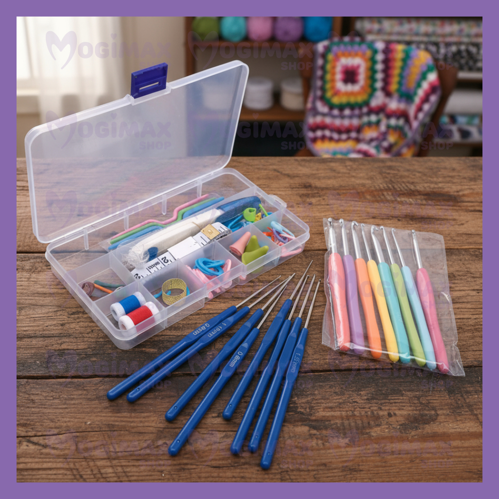 Kit Crochê Premium Lanmax com Agulhas e Complementos em Oferta na Shopee