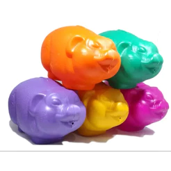 Kit 5 Unidades Cofres Porquinho Plástico Colorido Porta Moedas Lembrancinha Festa Dia das Crianças.