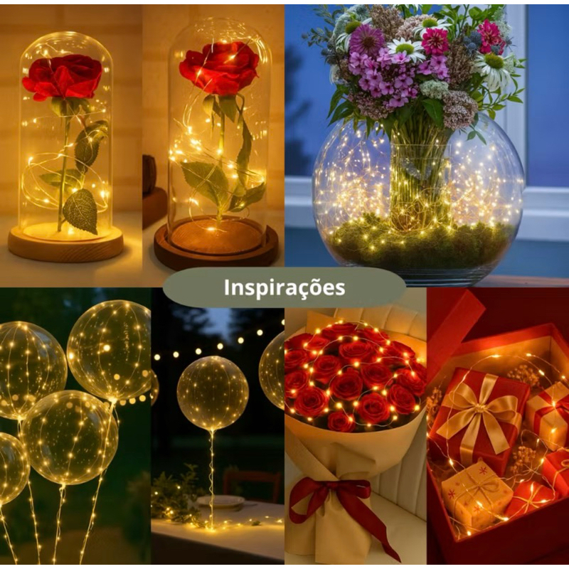 FIO DE FADA BRANCO QUENTE | TAM.: 3 METROS | DECORAÇÃO ÁRVORE DE NATAL | CASA | PISCA PISCA | LUMINÁRIA | ENFEITE