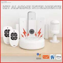 Kit Alarme Inteligente GMART Wi-Fi Via Aplicativo Alexa Tuya Automação Sistema de Alarme Residencial