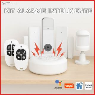 Kit Alarme Inteligente GMART Wi-Fi Via Aplicativo Alexa Tuya Automação Sistema de Alarme Residencial