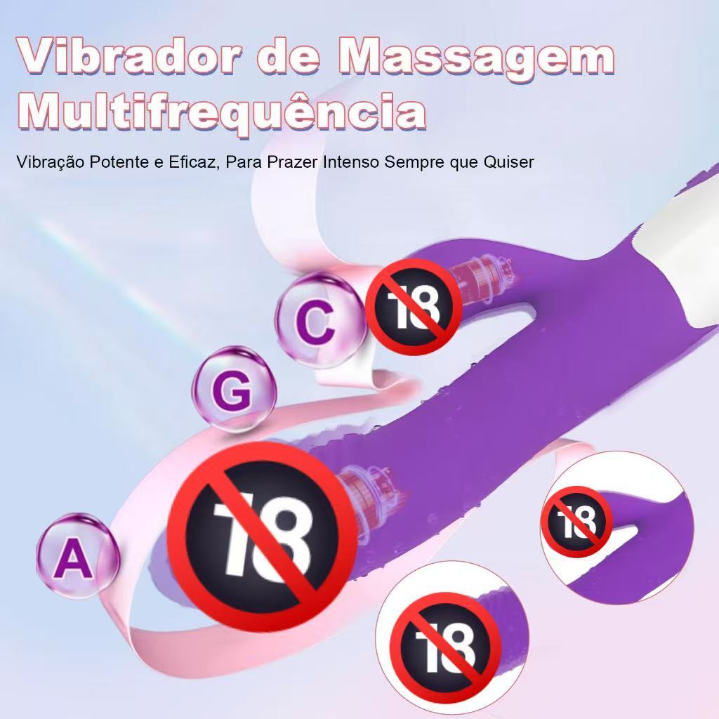 Vibrador Feminino Duplo Estimulador de Ponto G e Clitóris–À Prova d'Água IPX6, 10 Modos de Vibração em Oferta na Shopee