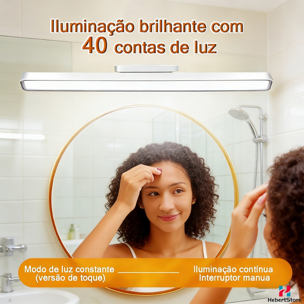 Luminária De Mesa Lâmpada De Led Abajur Luz De Maquiagem Para Espelho Recarregável Sem Fio Usb TD122