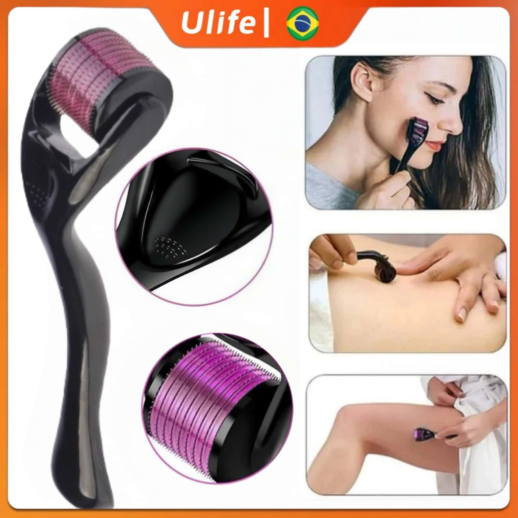 Estimule a Renovação da Pele: Derma Roller System 0.50mm-2.0mm Preenche Falhas no Cabelo/Barba e Reduz Cicatrizes