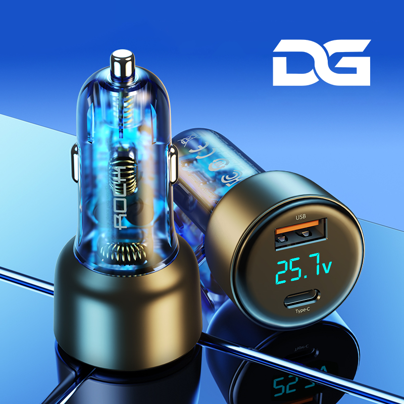Carregador Veicular Turbo Carregamento Rápido Carregador USB e Tipo C LED 38W Universal Original-J3