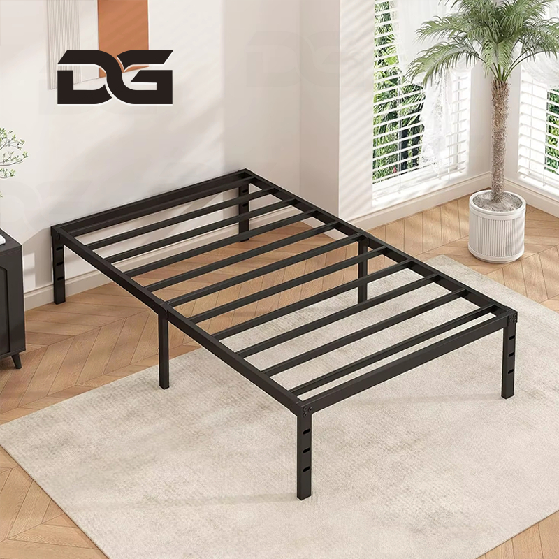 Cama de Solteiro Estrado de Metal Dobrável Capacidade 1350KG Fácil De Instalar Ripas de Aço Queen O17