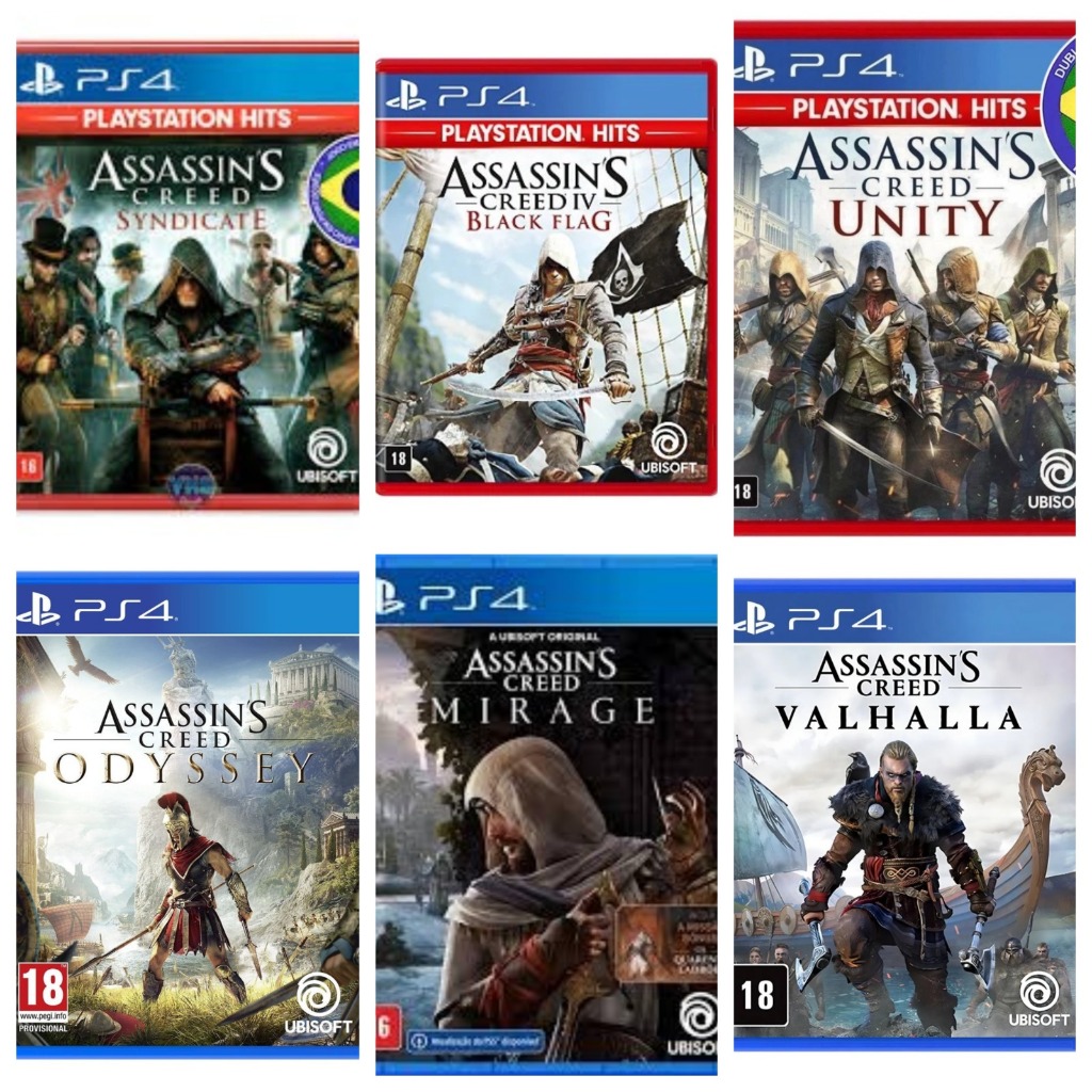 Assassins creed Ps4 Diversos titulos  Midia fisica Cd