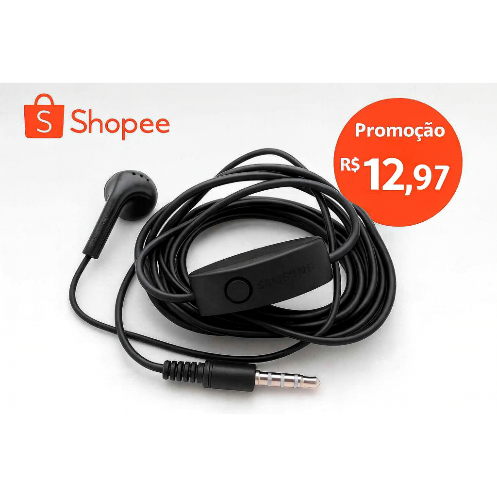 Fone  De Ouvido- com Microfone – Só R$12,97! em Oferta na Shopee