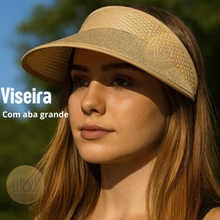 Viseira Elegante - Proteção Solar - Com Aba grande- Praia, piscina. em Oferta na Shopee