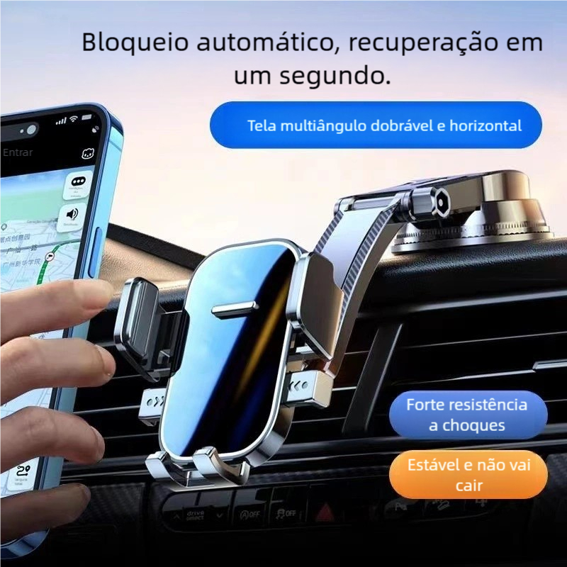 Suporte de Telefone Ventosa Antichoque - Braço Longo, Rotação 360°, Ideal para Carro em Oferta na Shopee