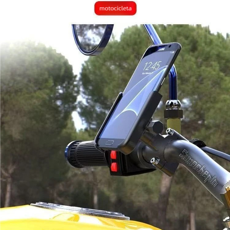 Suporte de Celular de Liga de Alumínio para Moto/Bicicleta - 4-7 Polegadas, 20-30mm