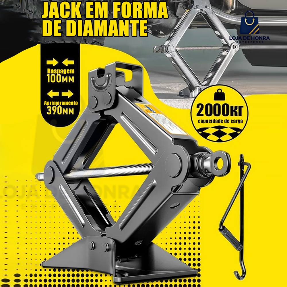 Macaco Sanfona de Carro Suporta 2 Toneladas 2000 kgs Jacaré Universal Original para Troca de Pneu