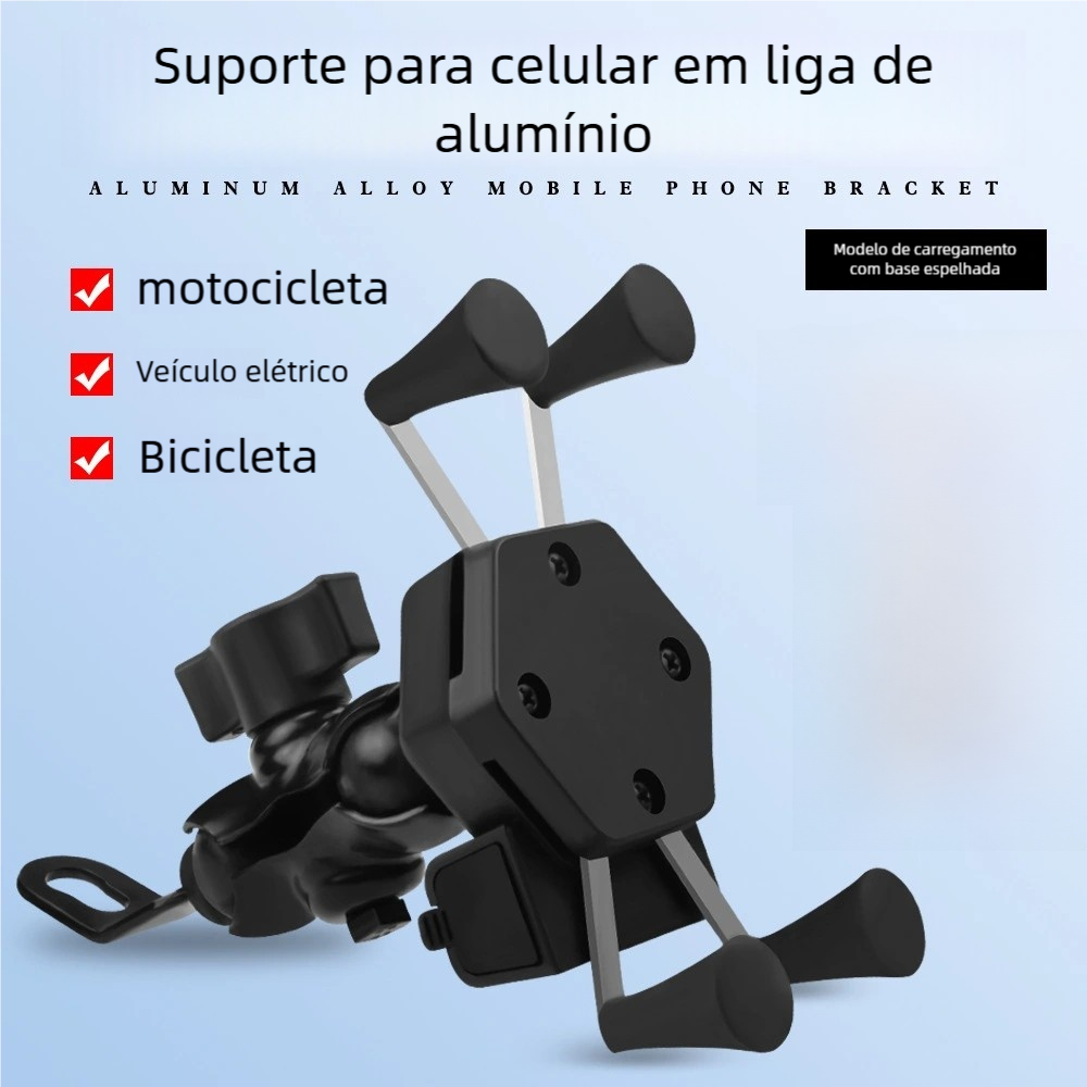 Suporte Universal com Carregador Turbo USB para Moto - Stallion, Aprovado Anatel em Oferta na Shopee
