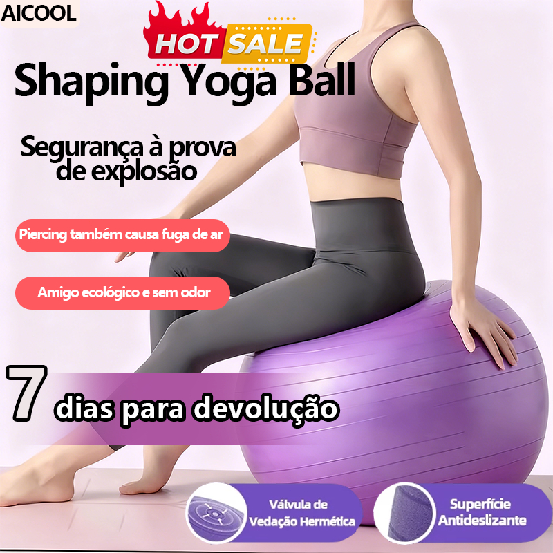 AICOOL Pilates Ball Bola de ginástica bola de joga bola de exercício Exercicio abdominal Recuperação pós-parto 55cm