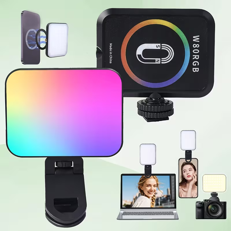 Luz de preenchimento RGB luz de bolso suporte portátil para celular foto ao vivo SLR selfie W80RGB