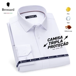 Camisa Social Masculina Slim fit Luxo - Não Amassa e Elástico, Impermeável, Respirável Moda Elegante